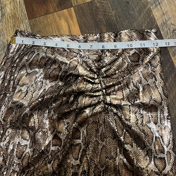 Zara Gold Sequins Cheetah Print Mini Skirt - Picture 7 of 7